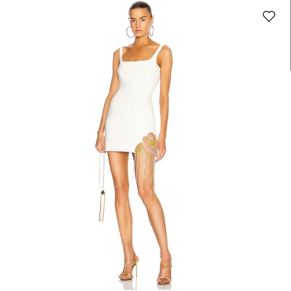 AREA Crystal Flower Cutout Dress